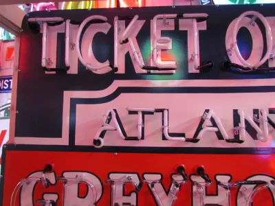 New Animated Greyhound Ticket Office Porcelain Neon Sign 60 IN W x72 IN H