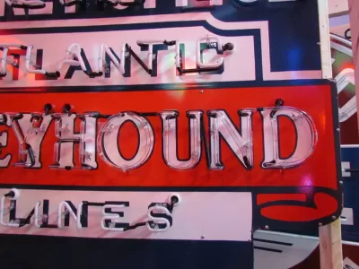 New Animated Greyhound Ticket Office Porcelain Neon Sign 60 IN W x72 IN H