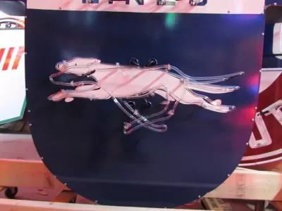 New Animated Greyhound Ticket Office Porcelain Neon Sign 60 IN W x72 IN H