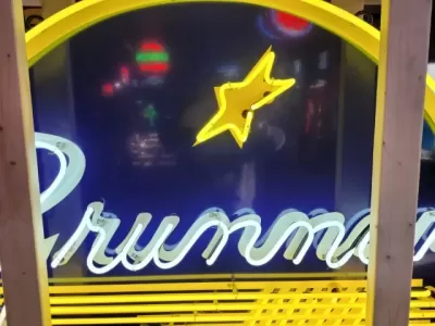 New Grumman Porcelain Neon Sign 60" Diameter