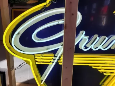 New Grumman Porcelain Neon Sign 60" Diameter