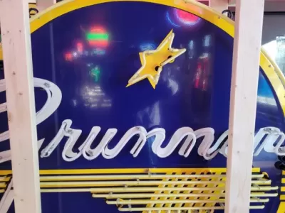 New Grumman Porcelain Neon Sign 60" Diameter