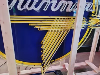 New Grumman Porcelain Neon Sign 60" Diameter