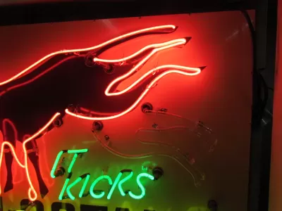 New Hafner's It Kicks Hi Octane Animated Porcelain Neon Sign 46"W x 33"H