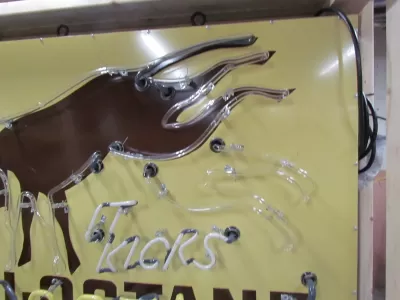 New Hafner's It Kicks Hi Octane Animated Porcelain Neon Sign 46"W x 33"H