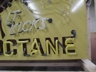 New Hafner's It Kicks Hi Octane Animated Porcelain Neon Sign 46"W x 33"H