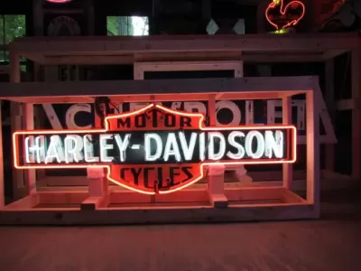 New Harley Davidson Double-Sided Porcelain Neon Sign 72"W x 24"H