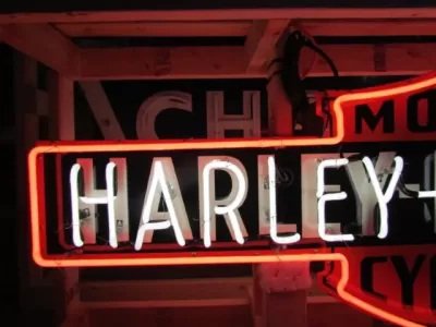 New Harley Davidson Double-Sided Porcelain Neon Sign 72"W x 24"H