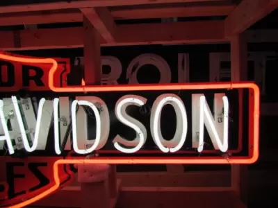 New Harley Davidson Double-Sided Porcelain Neon Sign 72"W x 24"H