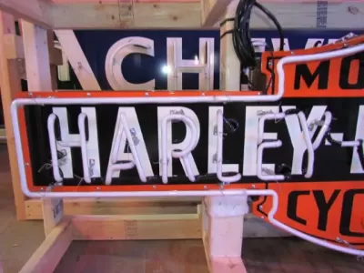 New Harley Davidson Double-Sided Porcelain Neon Sign 72"W x 24"H