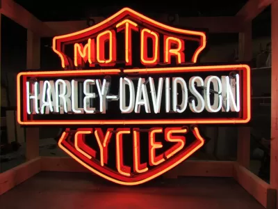 New Harley Davidson Porcelain Neon Sign 48 IN W x 24 IN H 