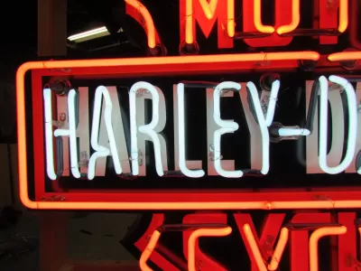 New Harley Davidson Porcelain Neon Sign 48 IN W x 24 IN H 