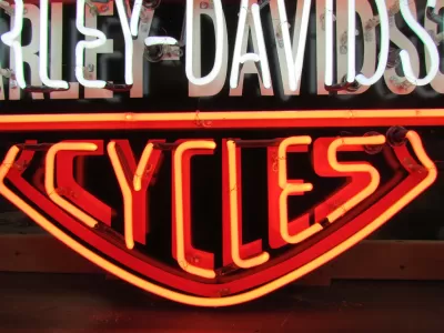 New Harley Davidson Porcelain Neon Sign 48 IN W x 24 IN H 