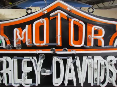 New Harley Davidson Porcelain Neon Sign 48 IN W x 24 IN H 