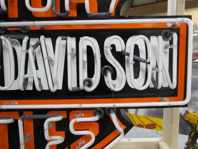 New Harley Davidson Porcelain Neon Sign 48 IN W x 24 IN H 