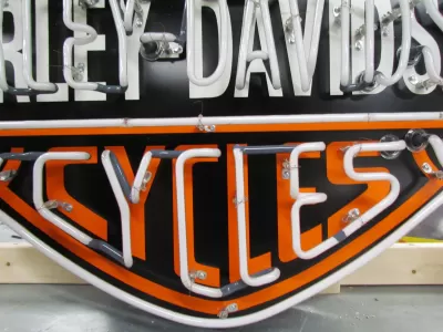 New Harley Davidson Porcelain Neon Sign 48 IN W x 24 IN H 