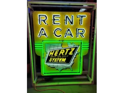 New Hertz Rent A Car Porcelain Neon 60" Wide x 84" High - Neon Signs 