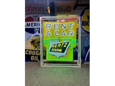 New Hertz Rent A Car Porcelain Neon 60" Wide x 84" High - Neon Signs 