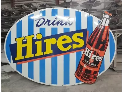 New Hires Root Beer Porcelain Neon Sign 56"W x 40"H