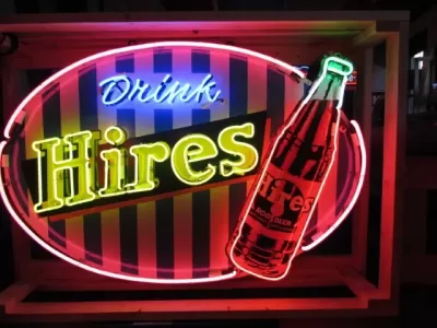 New Hires Root Beer Porcelain Neon Sign 56"W x 40"H