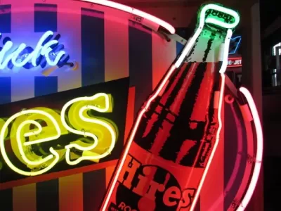 New Hires Root Beer Porcelain Neon Sign 56"W x 40"H