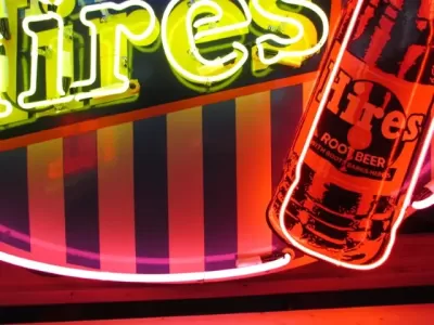 New Hires Root Beer Porcelain Neon Sign 56"W x 40"H