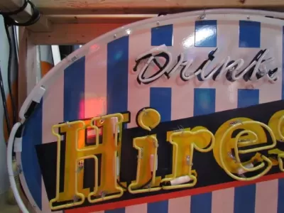 New Hires Root Beer Porcelain Neon Sign 56"W x 40"H