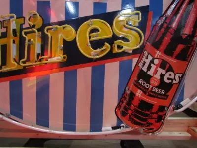 New Hires Root Beer Porcelain Neon Sign 56"W x 40"H