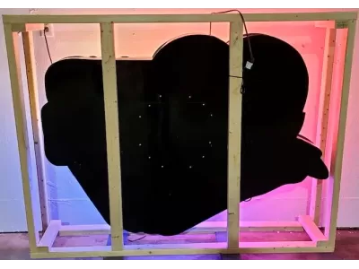 New Hooker Headers Animated Porcelain Neon Sign 60"W x 48"H