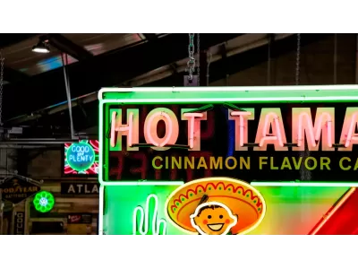 New Hot Tamales Candy Box Painted Neon Sign 79 IN W x 32 IN H