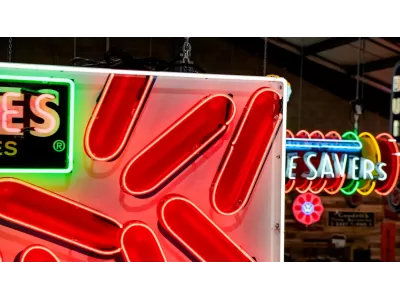 New Hot Tamales Candy Box Painted Neon Sign 79 IN W x 32 IN H