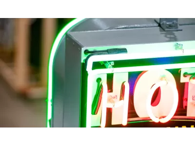 New Hot Tamales Candy Box Painted Neon Sign 79 IN W x 32 IN H