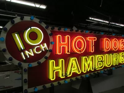 New "10 Inch Hotdogs / Hamburgs" Animated Painted Neon Sign 10 FT W x 42"H