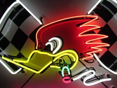 New Hot Rod Garage Porcelain Neon Sign 48" Diameter 