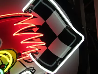 New Hot Rod Garage Porcelain Neon Sign 48" Diameter 