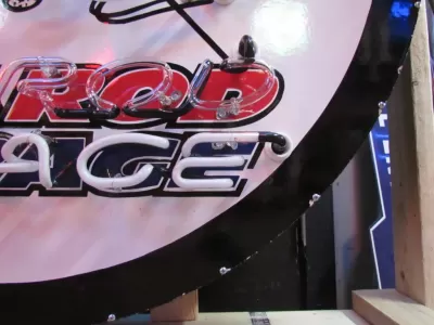 New Hot Rod Garage Porcelain Neon Sign 48" Diameter 