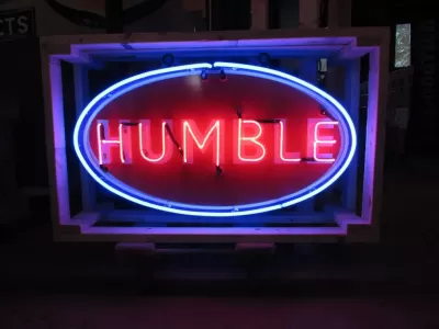 New Humble Gas Porcelain Neon Sign 48 IN W x 26 IN H