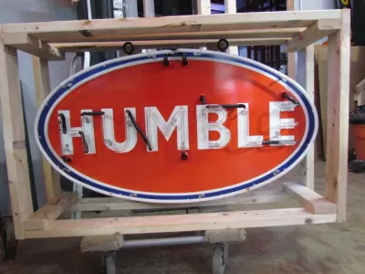 New Humble Gas Porcelain Neon Sign 48 IN W x 26 IN H