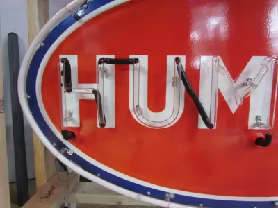 New Humble Gas Porcelain Neon Sign 48 IN W x 26 IN H
