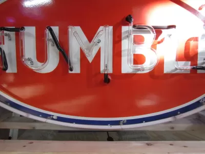 New Humble Gas Porcelain Neon Sign 48 IN W x 26 IN H