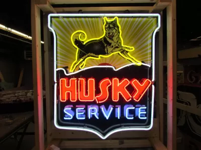 New Husky Service Porcelain Neon Sign  42" W x 48" H