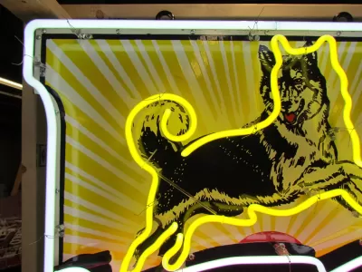 New Husky Service Porcelain Neon Sign  42" W x 48" H