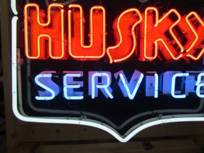 New Husky Service Porcelain Neon Sign  42" W x 48" H
