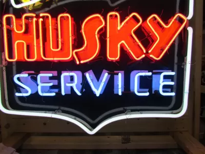 New Husky Service Porcelain Neon Sign  42" W x 48" H