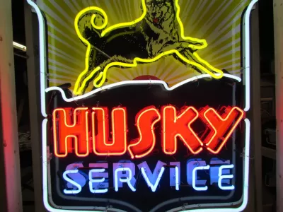 New Husky Service Porcelain Neon Sign  42" W x 48" H