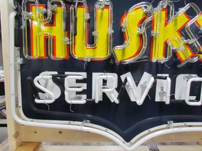 New Husky Service Porcelain Neon Sign  42" W x 48" H