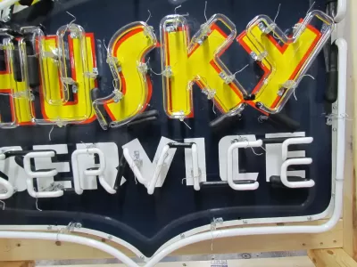 New Husky Service Porcelain Neon Sign  42" W x 48" H