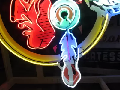 Indian Head Painted Neon Sign 9 FT W x 5 FT H 