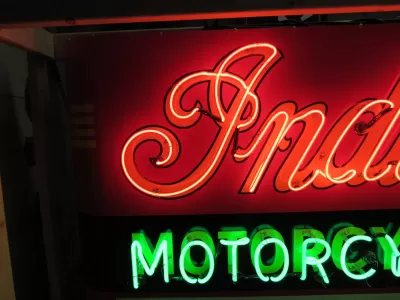 New Indian Motorcycles Double-Sided Porcelain Neon Sign with Your Name - 72"W x 42"H