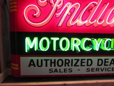 New Indian Motorcycles Double-Sided Porcelain Neon Sign with Your Name - 72"W x 42"H